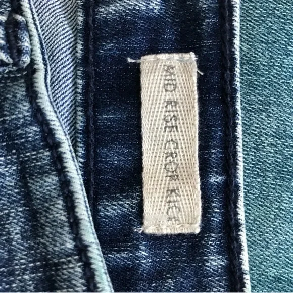 LOGO Lori Goldstein Tie Dye Ombre Green Blue Jeans Mid Rise Crop Kick size 16 - Picture 8 of 9